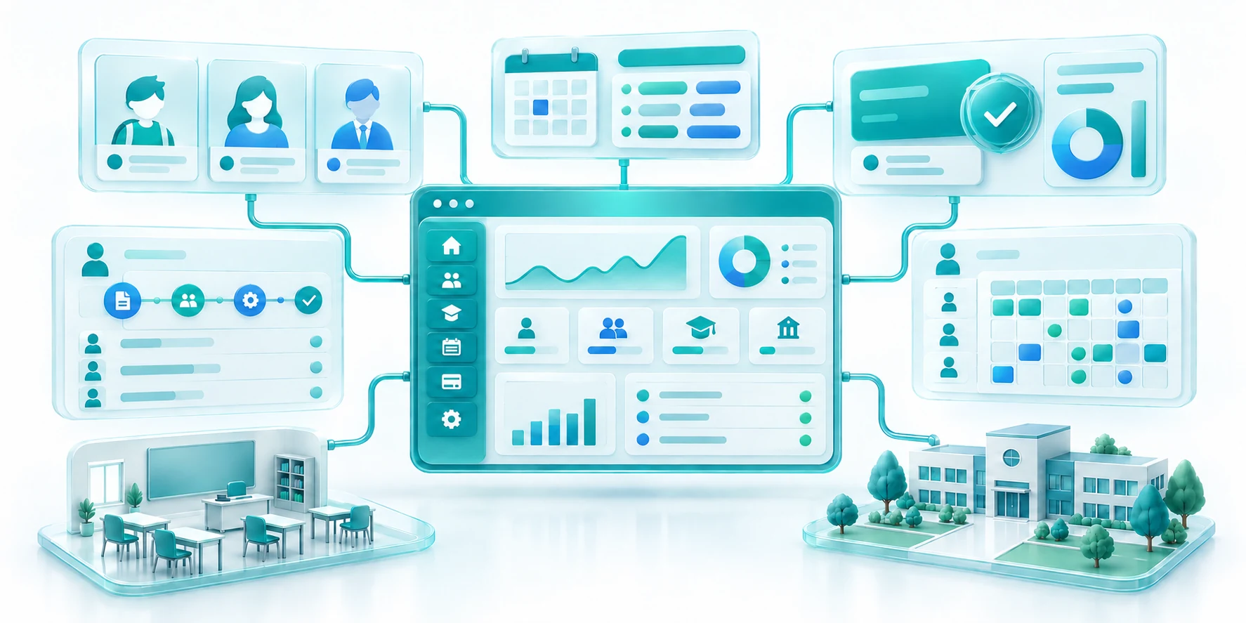 Education ERP connecting students, school operations, finance and scheduling