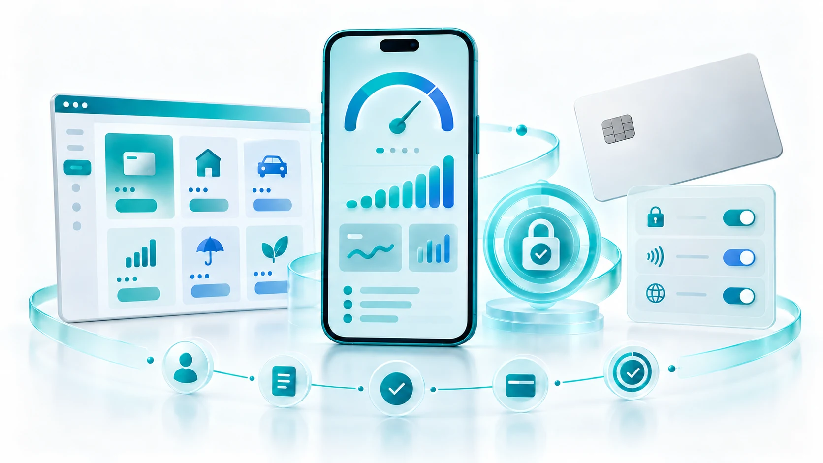 Fintech product experience for credit, cards and secure financial services